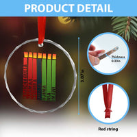 The 7 Principles Of Kwanzaa Crystal Glass Ornament Kinara Candles African Heritage TS11