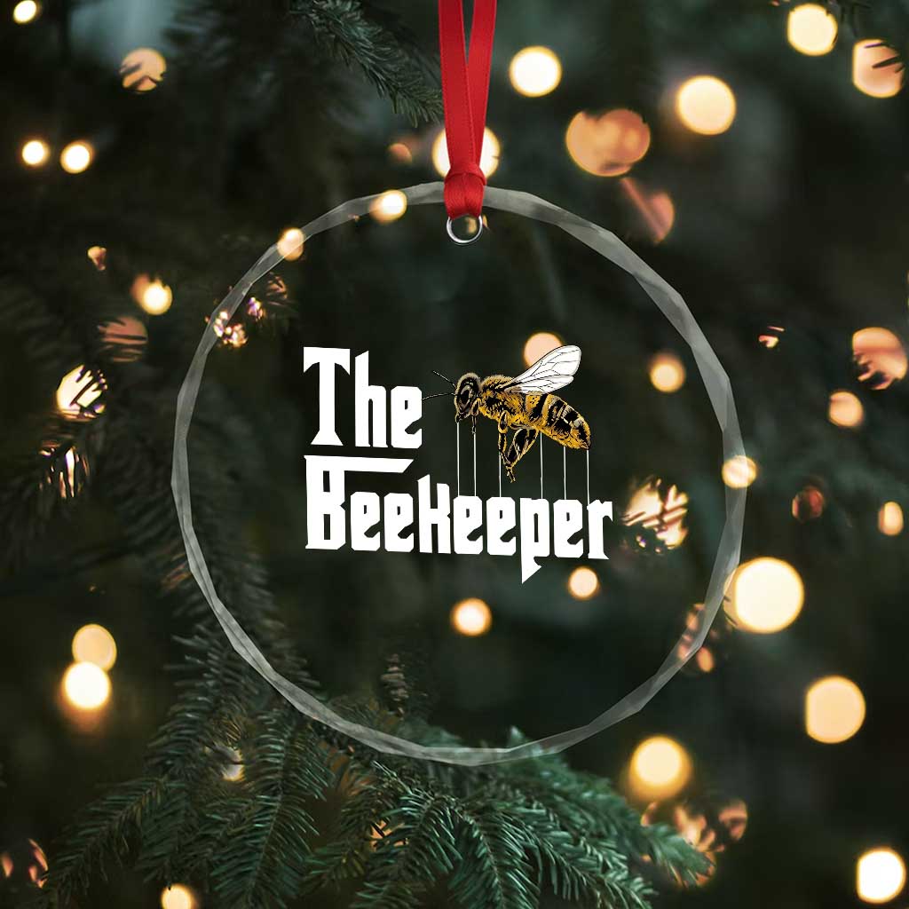 The Beekeeper Crystal Glass Ornament Funny Keeping Apiary Beekeeping Gift