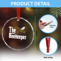 The Beekeeper Crystal Glass Ornament Funny Keeping Apiary Beekeeping Gift