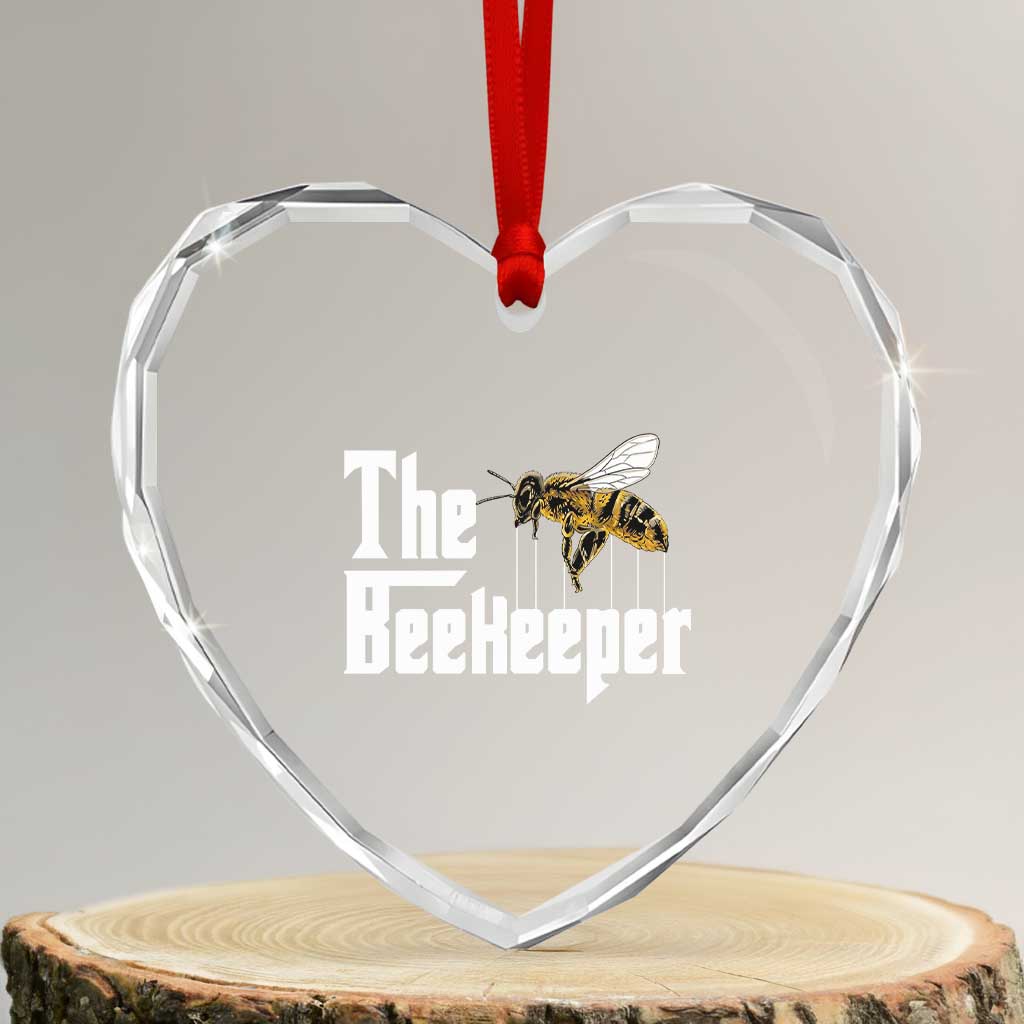 The Beekeeper Heart Crystal Glass Ornament Funny Keeping Apiary Beekeeping Gift