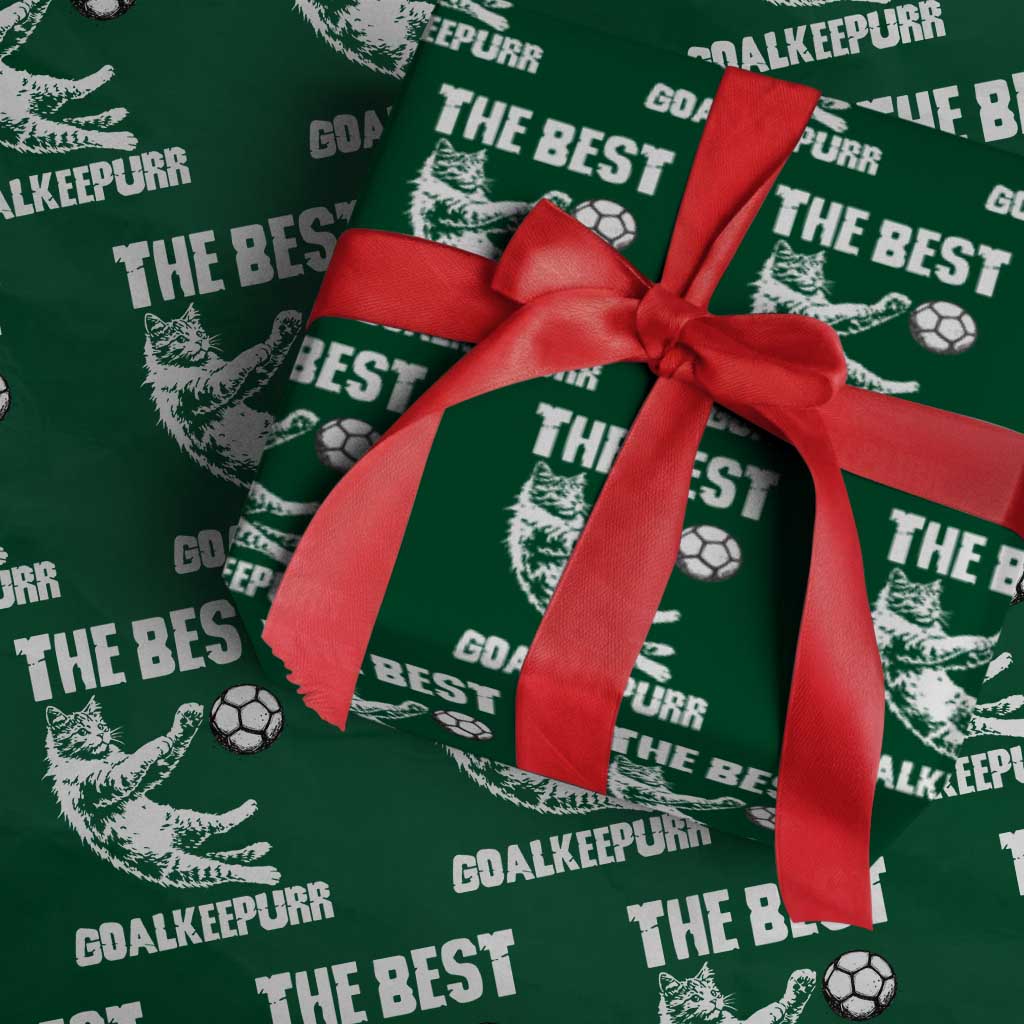 The Best Cat Goalkeeper Wrapping Paper Roll Soccer Player Gift