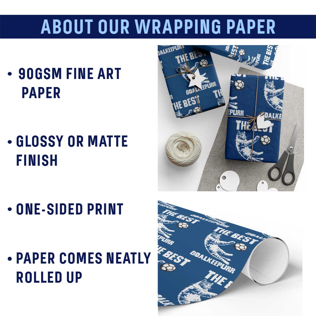 The Best Cat Goalkeeper Wrapping Paper Roll Soccer Player Gift
