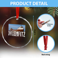 The Big Fitz Tribute Crystal Glass Ornament SS Edmund Fitzgerald Freighter Design for Great Lakes History - Wonder Print Shop