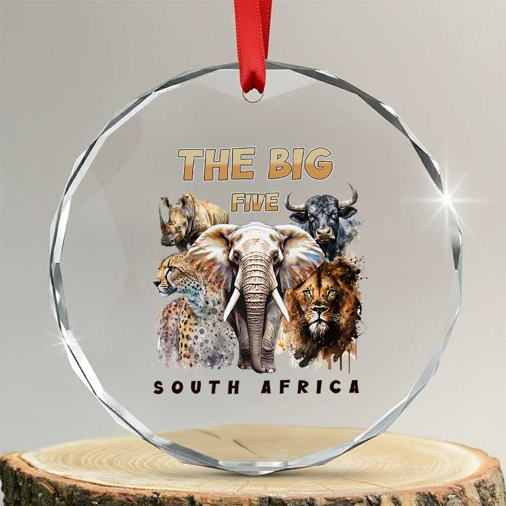The Big Five South Africa Crystal Glass Ornament Elephant Lion Rhino Buffalo Leopard Animals Safari Wildlife - Wonder Print Shop