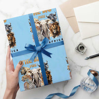 The Big Five South Africa Wrapping Paper Roll Elephant Lion Rhino Buffalo Leopard Animals Safari Wildlife - Wonder Print Shop
