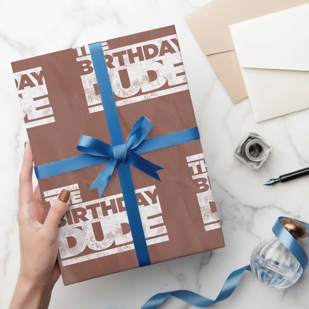 The Birthday Dude Wrapping Paper Roll Funny Birthday Guy Gift