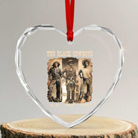 The Black Cowboys Nat Love Isom Dart Bill Pickett Heart Crystal Glass Ornament African American Cowboy