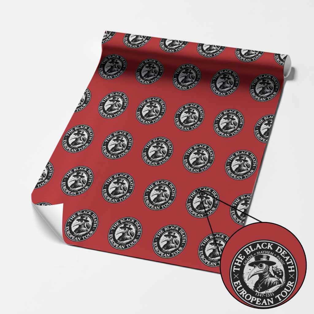 The Black Death European Tour 1347 Wrapping Paper Roll Funny Plague Doctor History Humor