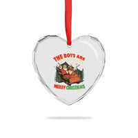 The Boys Are Back in Town Christmas Heart Crystal Glass Ornament Funny Santa Jesus - Wonder Print Shop