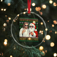 The Boys Are Back in Town Funny Christmas Crystal Glass Ornament Cool Santa and Jesus Holiday Humor - Wonder Print Shop