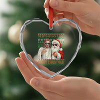 The Boys Are Back in Town Funny Christmas Heart Crystal Glass Ornament Cool Santa and Jesus Holiday Humor - Wonder Print Shop