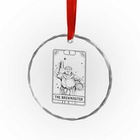 The Brewmaster Tarot Card Crystal Glass Ornament Vintage Craft Beer Monk Brewery Art
