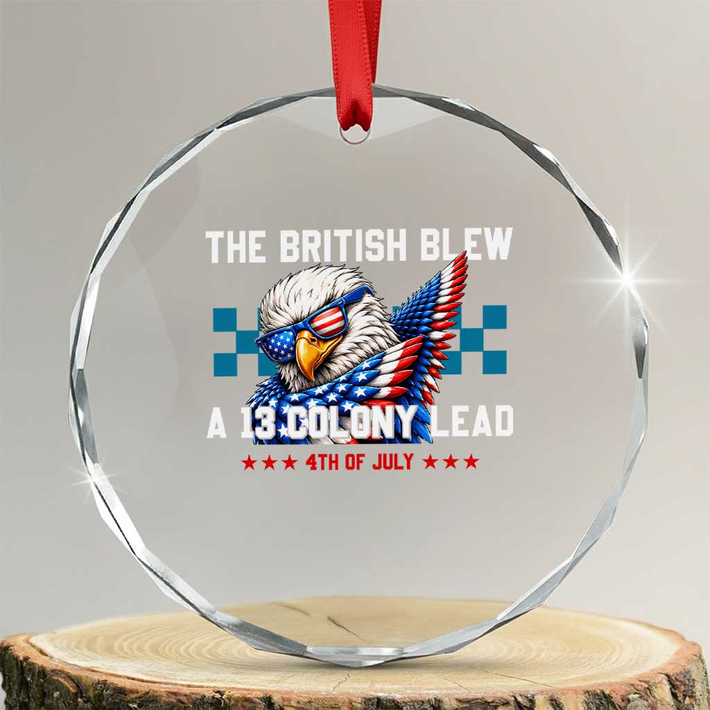 The British Blew A 13 Colony Lead Dabbing Eagle Crystal Glass Ornament Funny Patriotic 4th of July History Humor Graphic