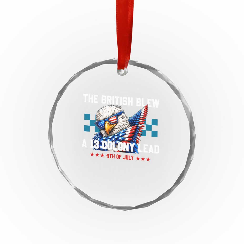 The British Blew A 13 Colony Lead Dabbing Eagle Crystal Glass Ornament Funny Patriotic 4th of July History Humor Graphic