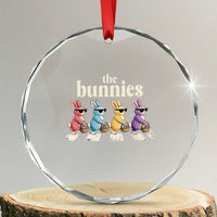 The Bunnies Parody Crossing Rabbits Graphic Crystal Glass Ornament Funny Easter Pop Culture Style Cute Bunny Gift
