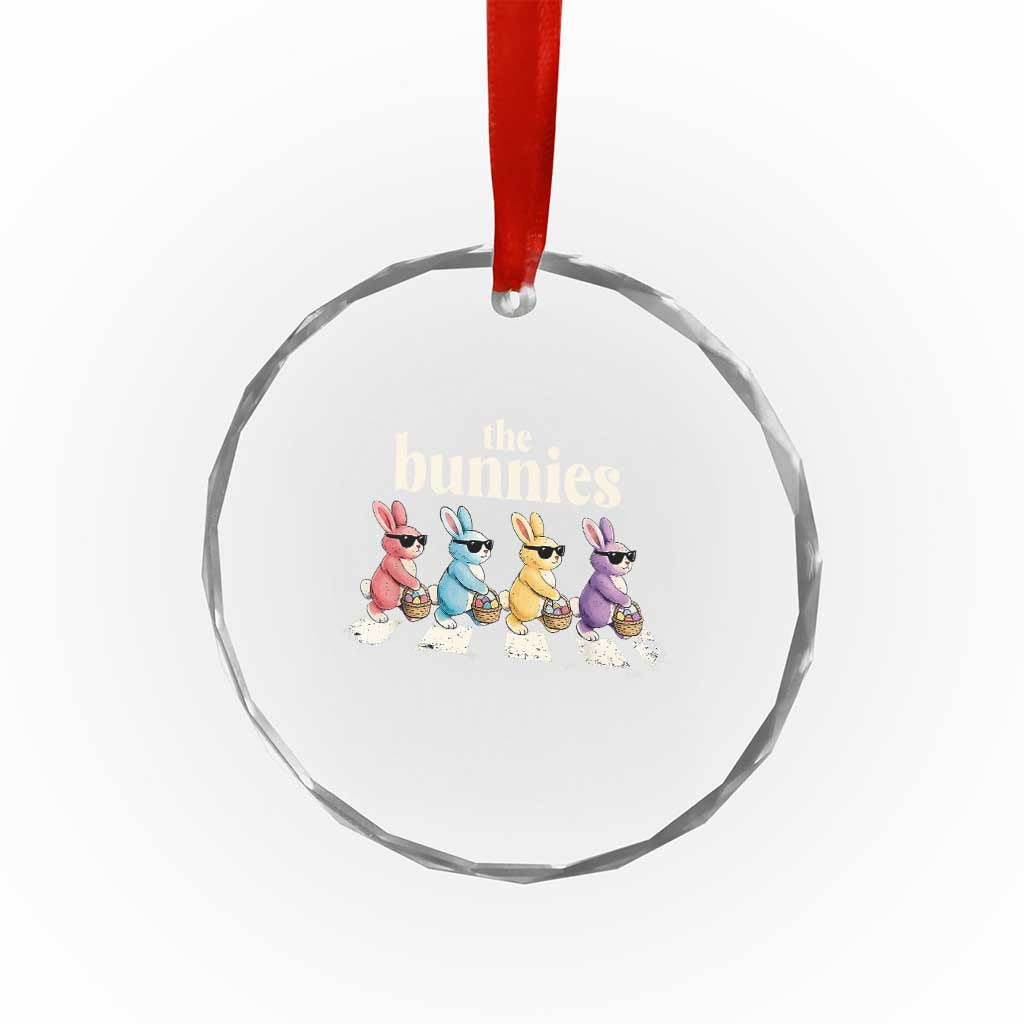 The Bunnies Parody Crossing Rabbits Graphic Crystal Glass Ornament Funny Easter Pop Culture Style Cute Bunny Gift
