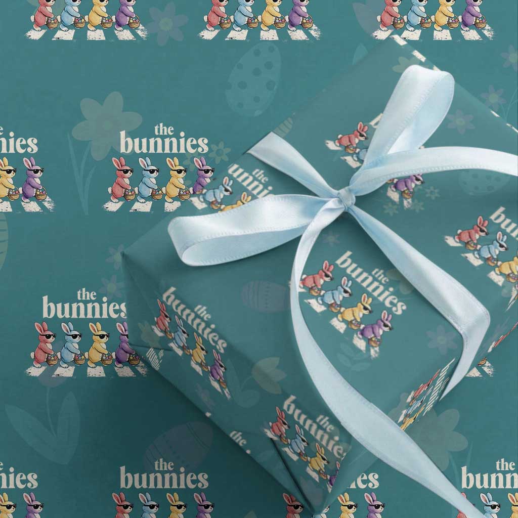 The Bunnies Parody Crossing Rabbits Graphic Wrapping Paper Roll Funny Easter Pop Culture Style Cute Bunny Gift