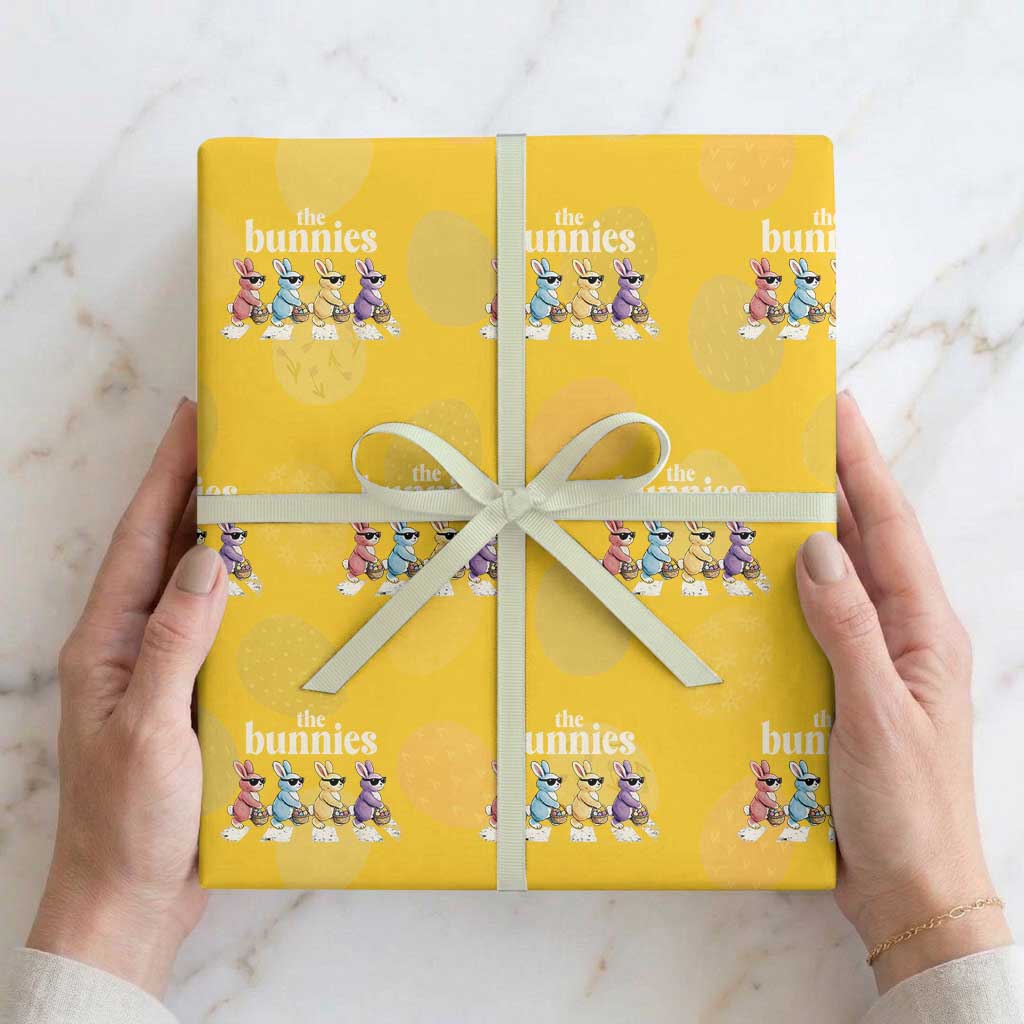 The Bunnies Parody Crossing Rabbits Graphic Wrapping Paper Roll Funny Easter Pop Culture Style Cute Bunny Gift