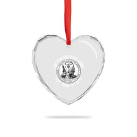 The Continental Army Est 1775 Heart Crystal Glass Ornament Patriotic US Military History Graphic