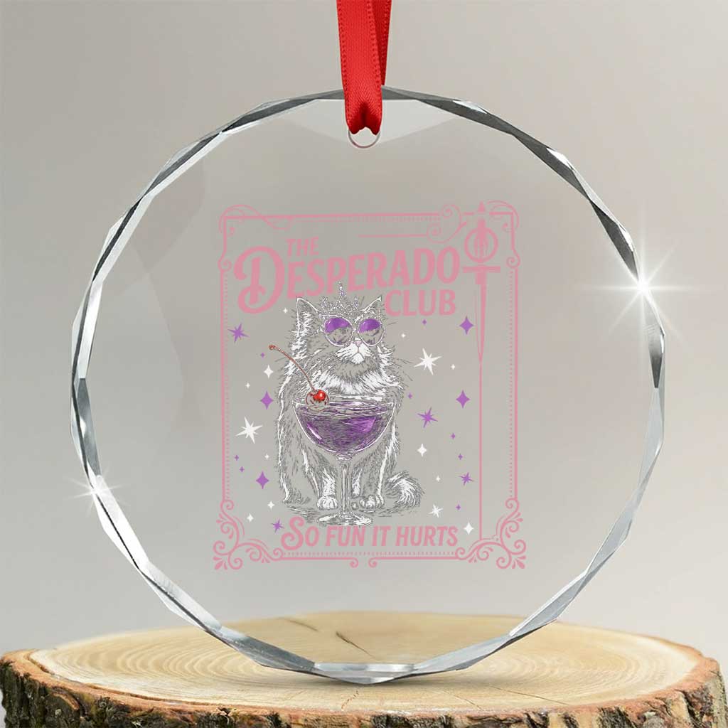 The Desperado Club Sign Sci-Fi Book Crystal Glass Ornament Vintage Princess Cat Book Lover