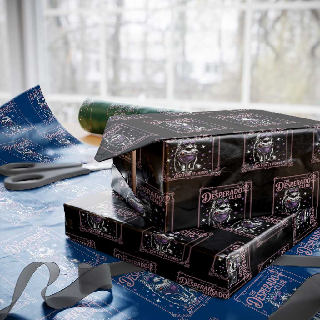 The Desperado Club Sign Sci-Fi Book Wrapping Paper Roll Vintage Princess Cat Book Lover