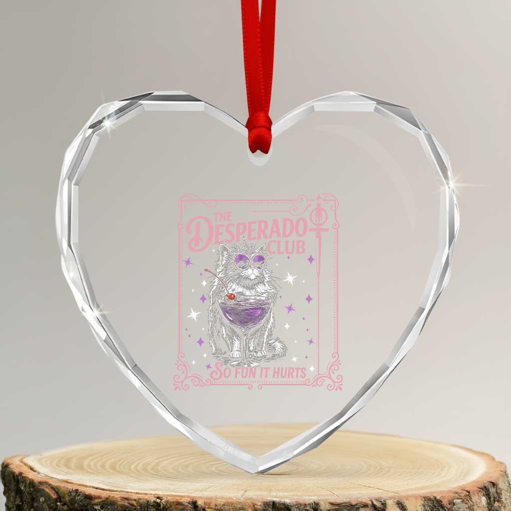 The Desperado Club Sign Sci-Fi Book Heart Crystal Glass Ornament Vintage Princess Cat Book Lover