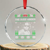 The Dude Abides Christmas Bowling Crystal Glass Ornament Funny Bowling Movie - Wonder Print Shop