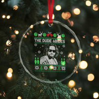 The Dude Abides Christmas Bowling Crystal Glass Ornament Funny Bowling Movie - Wonder Print Shop