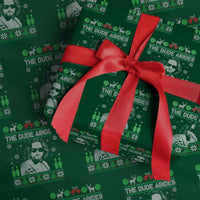 The Dude Abides Christmas Bowling Wrapping Paper Roll Funny Bowling Movie - Wonder Print Shop