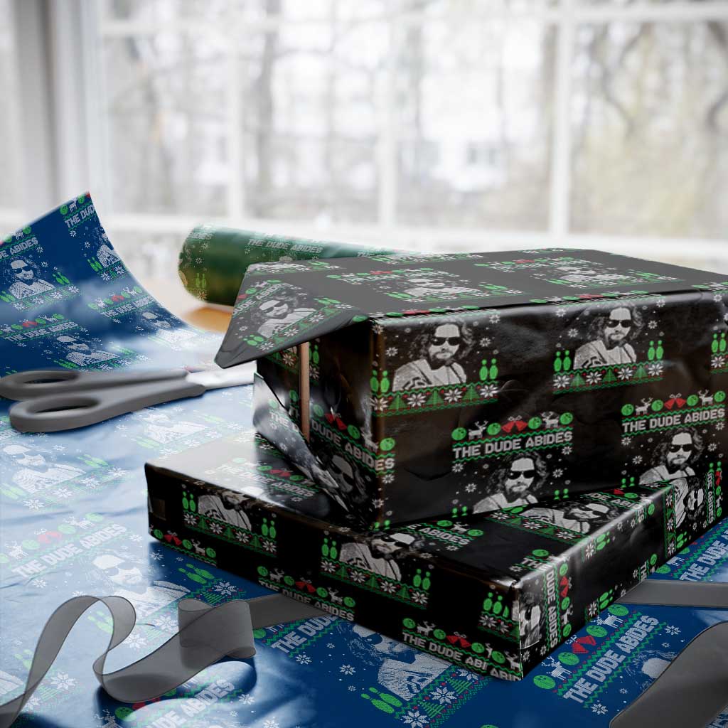 The Dude Abides Christmas Bowling Wrapping Paper Roll Funny Bowling Movie - Wonder Print Shop