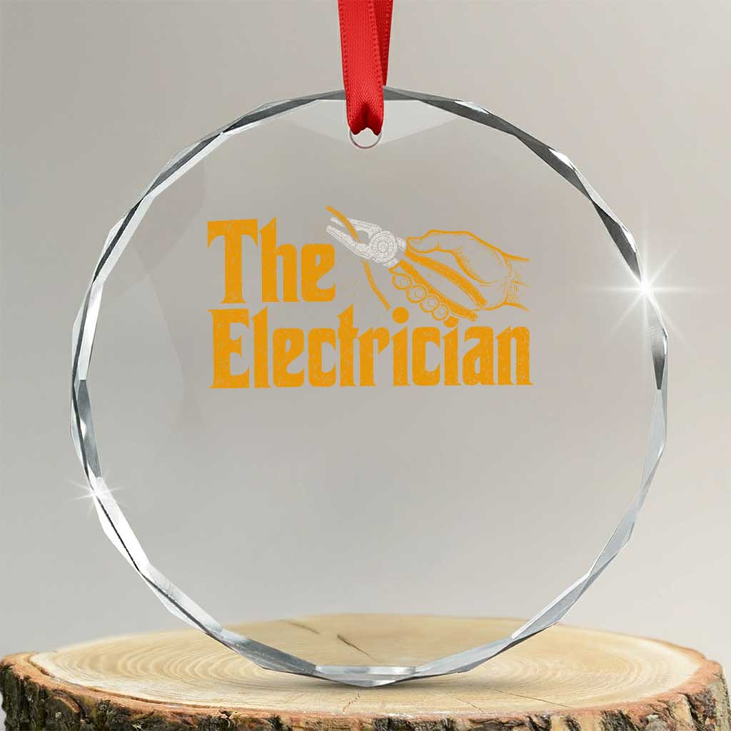 The Electrician Crystal Glass Ornament Vintage Wire Stripper Pliers Graphic