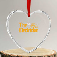 The Electrician Heart Crystal Glass Ornament Vintage Wire Stripper Pliers Graphic