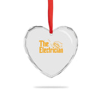 The Electrician Heart Crystal Glass Ornament Vintage Wire Stripper Pliers Graphic