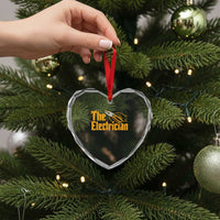The Electrician Heart Crystal Glass Ornament Vintage Wire Stripper Pliers Graphic