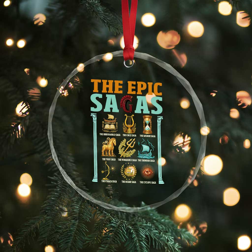 The Epic Sagas Ancient Greek Mythology Graphic Crystal Glass Ornament Odysseus Journey Odyssey History Lover Gift