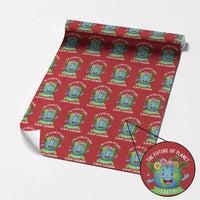 The Future Of Planet Is In My Classroom Wrapping Paper Roll Cute Earth with Floral Earth Day