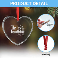 The Grandfather Heart Crystal Glass Ornament Funny Grandpa Italian Mafia Style Father's Day