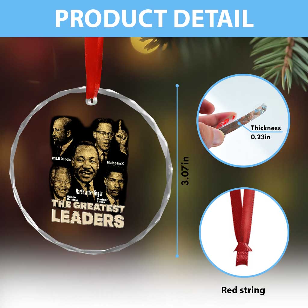 The Greatest Black Leaders Tribute Crystal Glass Ornament Civil Rights Icons Legacy - Wonder Print Shop