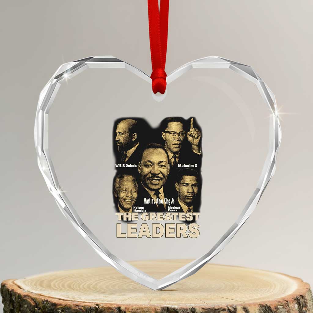 The Greatest Black Leaders Tribute Heart Crystal Glass Ornament Civil Rights Icons Legacy - Wonder Print Shop