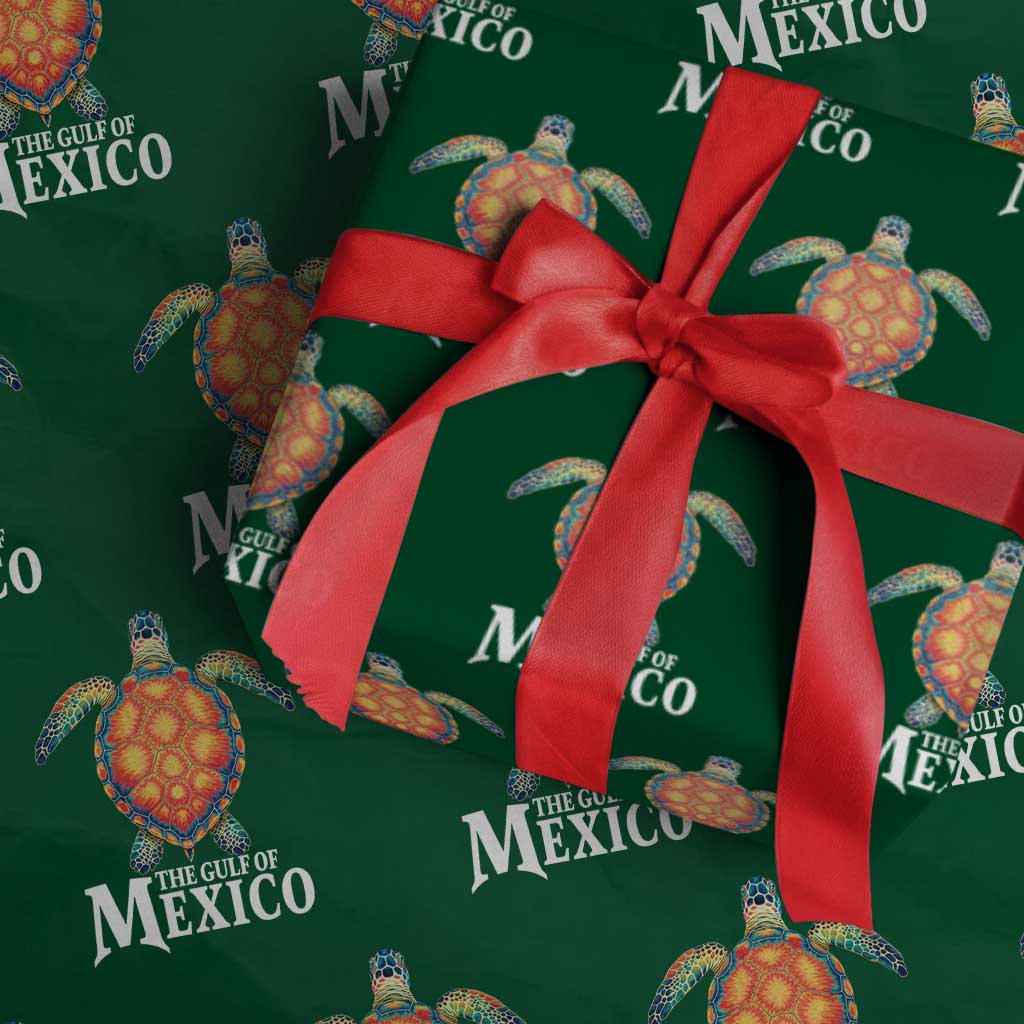 The Gulf Of Mexico Wrapping Paper Roll Sea Turtle Graphic Forever Never Forget