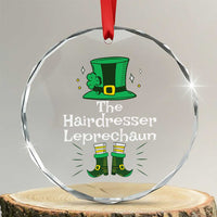 The Hairdresser Leprechaun Matching Group Crystal Glass Ornament Festive St Patricks Day Squad Hairdressers - Wonder Print Shop