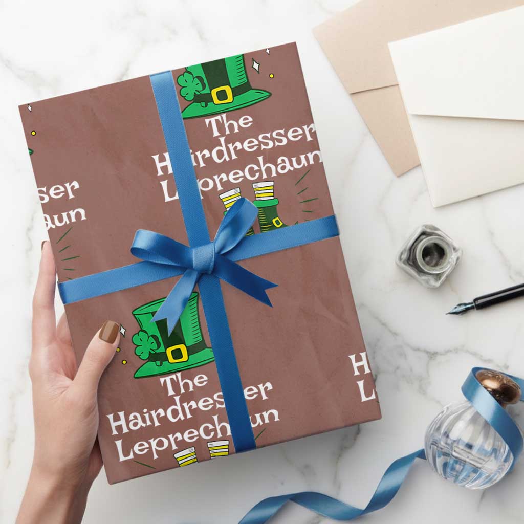 The Hairdresser Leprechaun Matching Group Wrapping Paper Roll Festive St Patricks Day Squad Hairdressers - Wonder Print Shop