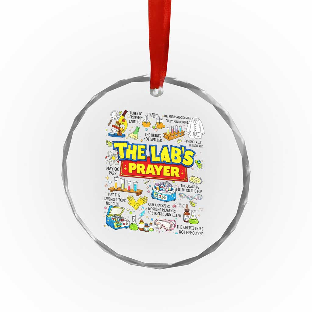 The Lab’s Prayer Funny Lab Week 2026 Crystal Glass Ornament Medical Laboratory Scientist Humor Gift for Lab Techs