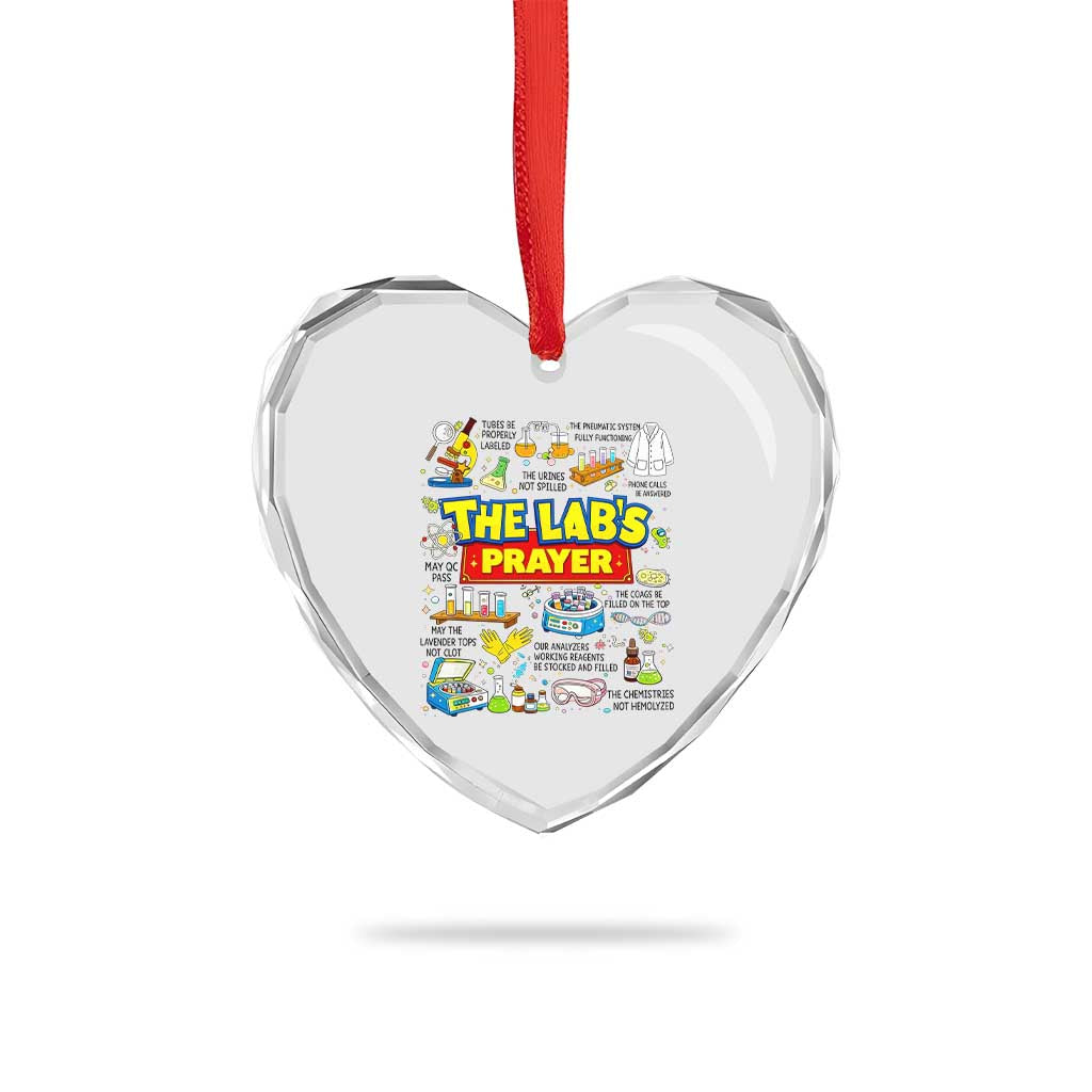 The Lab’s Prayer Funny Lab Week 2026 Heart Crystal Glass Ornament Medical Laboratory Scientist Humor Gift for Lab Techs