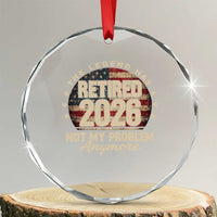 The Legend Has Retired 2026 Crystal Glass Ornament Funny Retirement USA Flag