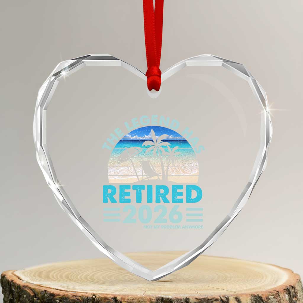 The Legend Has Retired 2026 Heart Crystal Glass Ornament Vintage Tropical Beach Sunset Graphic Ocean Vibes