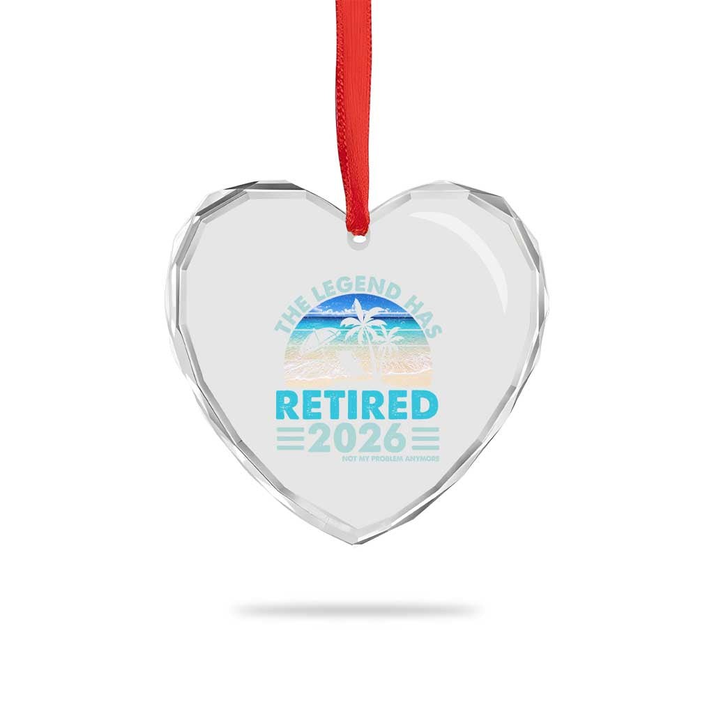 The Legend Has Retired 2026 Heart Crystal Glass Ornament Vintage Tropical Beach Sunset Graphic Ocean Vibes