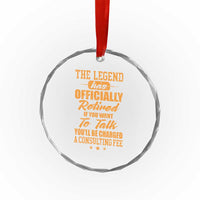 The Legend Has Retired Crystal Glass Ornament Funny Retirement Party Gag Gift