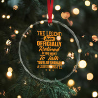 The Legend Has Retired Crystal Glass Ornament Funny Retirement Party Gag Gift