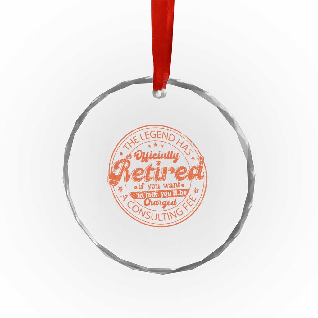 The Legend Has Retired Crystal Glass Ornament Retro Funny Retirement Gift Dad Humor